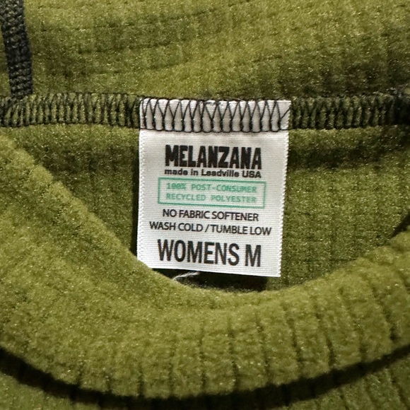 Melanzana Micro Grid Olive Green Hoodie Women’s M - Picture 3 of 3